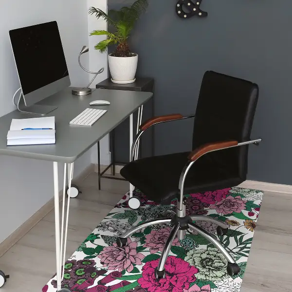 Matta under skrivbordsstol Vintage blommor