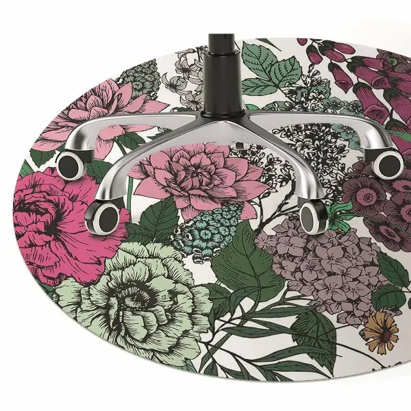 Matta under skrivbordsstol Vintage blommor