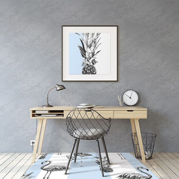 Matta under skrivbordsstol Flammande och ananas