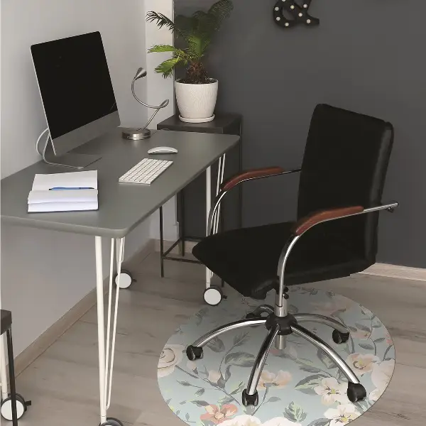 Matta under skrivbordsstol Blommor vintage stil
