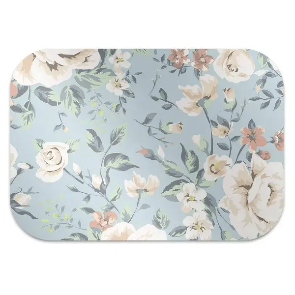 Matta under skrivbordsstol Blommor vintage stil