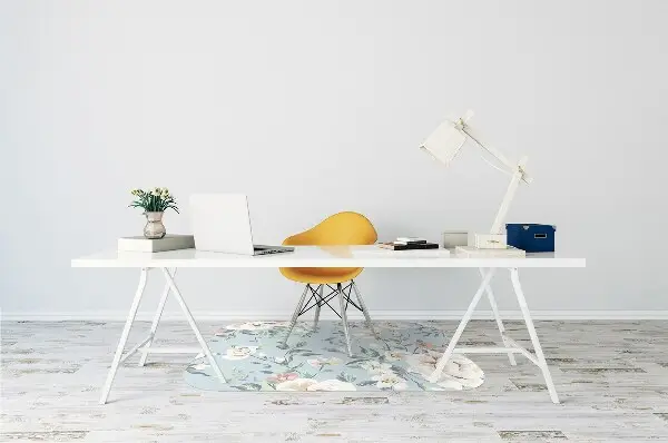 Matta under skrivbordsstol Blommor vintage stil