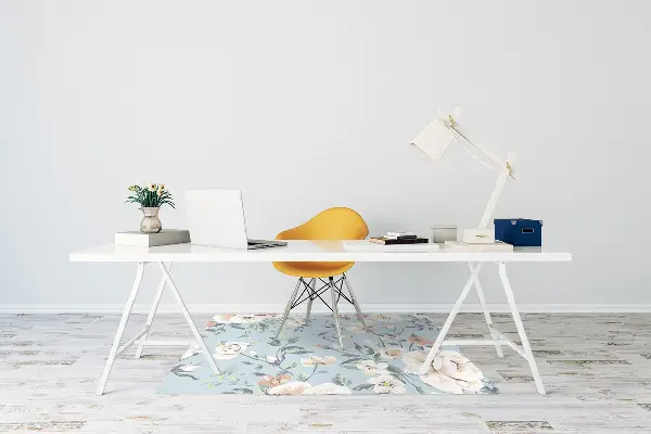 Matta under skrivbordsstol Blommor vintage stil