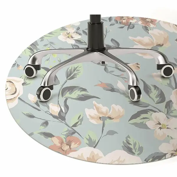 Matta under skrivbordsstol Blommor vintage stil