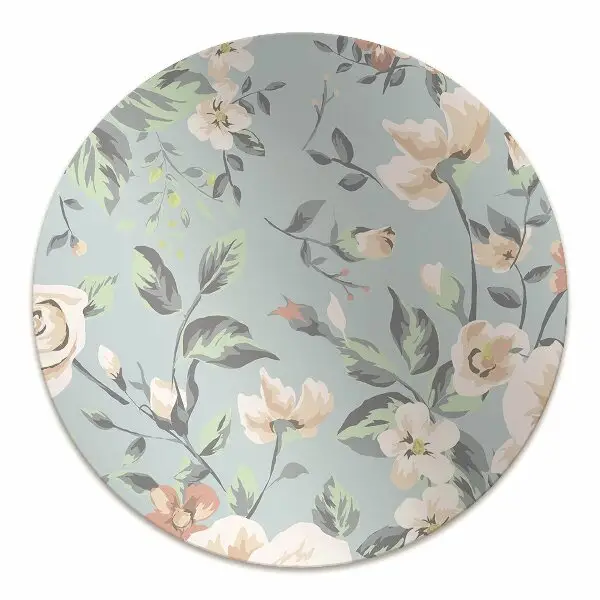 Matta under skrivbordsstol Blommor vintage stil