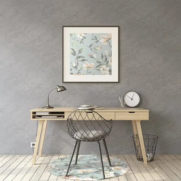 Matta under skrivbordsstol Blommor vintage stil