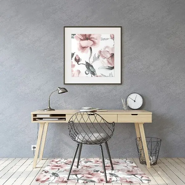 Matta för kontorsstol Blommig bild