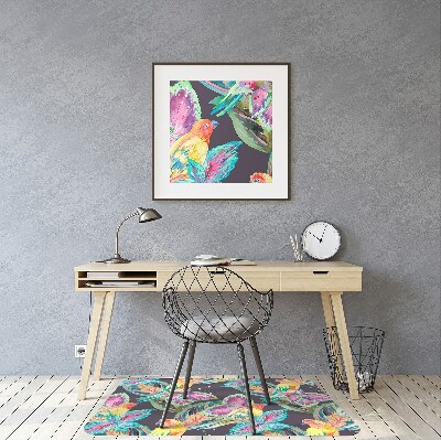 Matta skrivbordsstol Färgglada papegojor