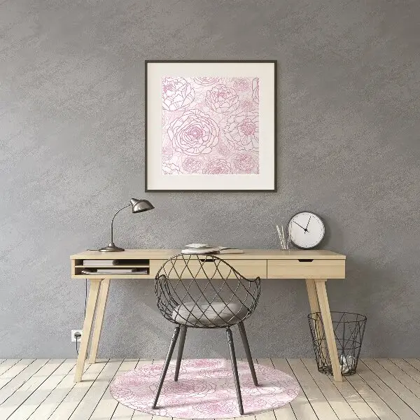 Golvskydd kontorsstol Rosa blommor