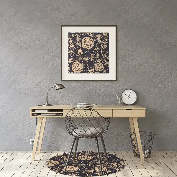 Matta skrivbordsstol Vintage gyllene rosor