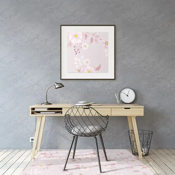 Matta skrivbordsstol Små rosa blommor