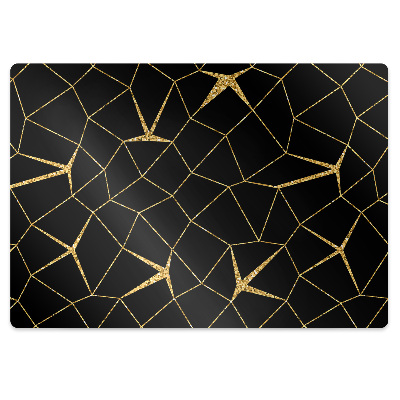 Stolsmatta Guld och svart mosaik