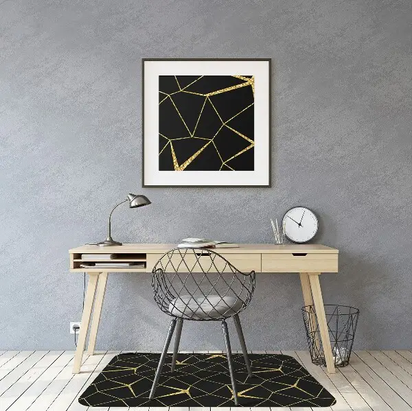 Stolsmatta Guld och svart mosaik