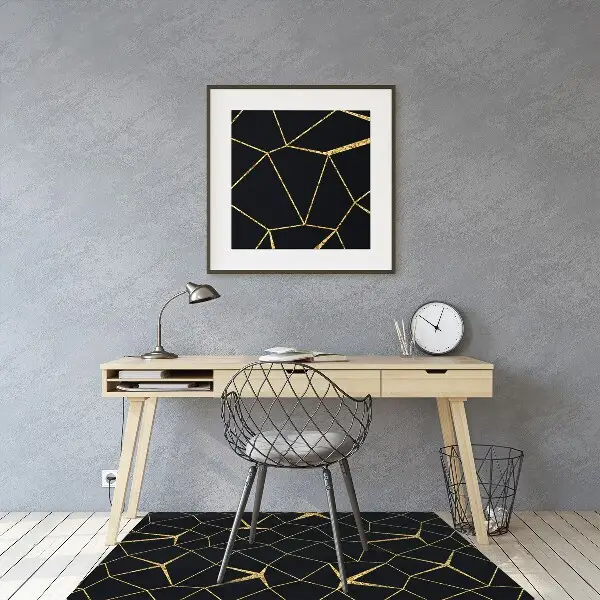 Stolsmatta Guld och svart mosaik