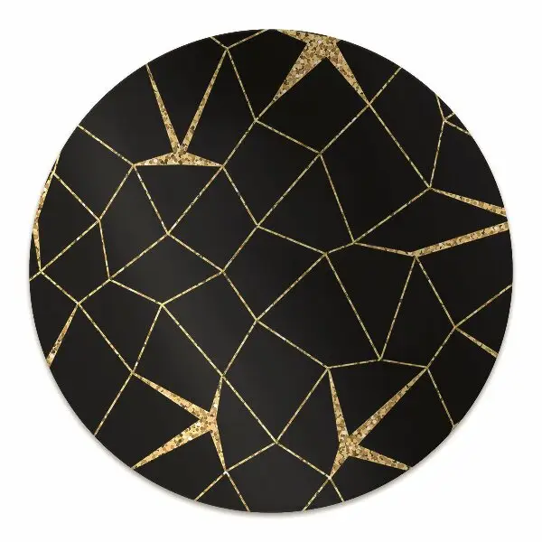 Stolsmatta Guld och svart mosaik