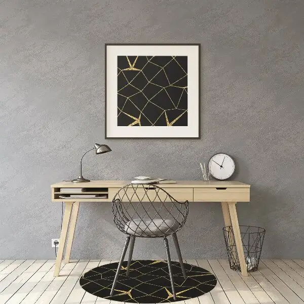 Stolsmatta Guld och svart mosaik