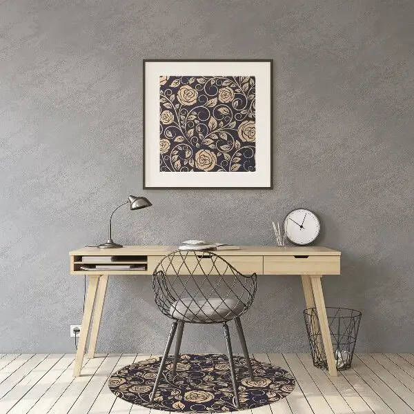 Stolsmatta Vintage gyllene rosor