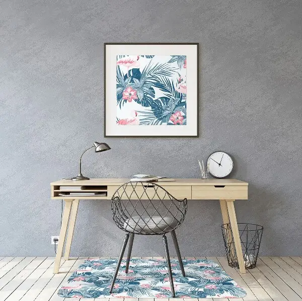 Golvskydd kontorsstol Flamingos och fläckar