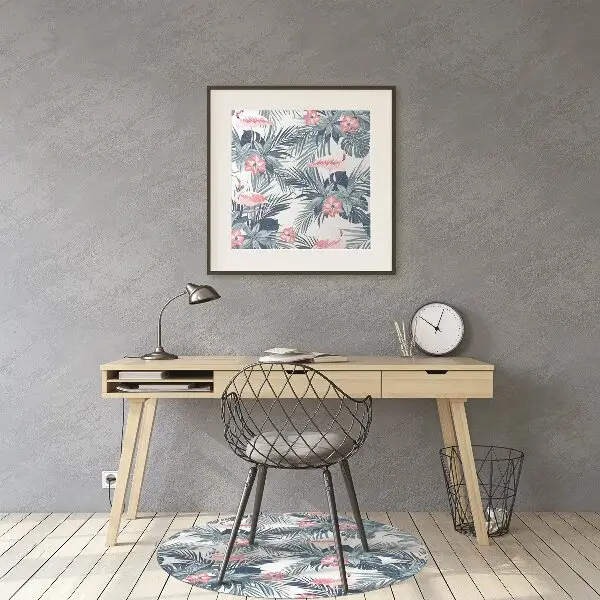 Golvskydd kontorsstol Flamingos och fläckar