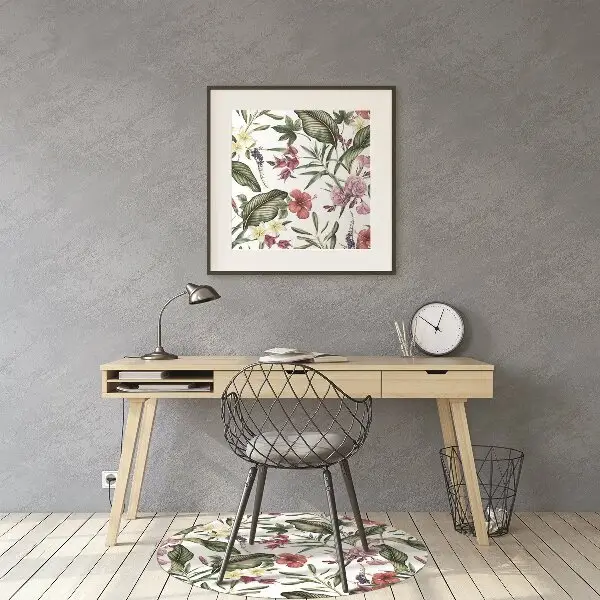 Golvskydd kontorsstol Tropiska blommor