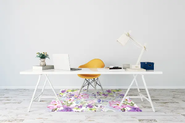 Golvskydd kontorsstol Lila blommor