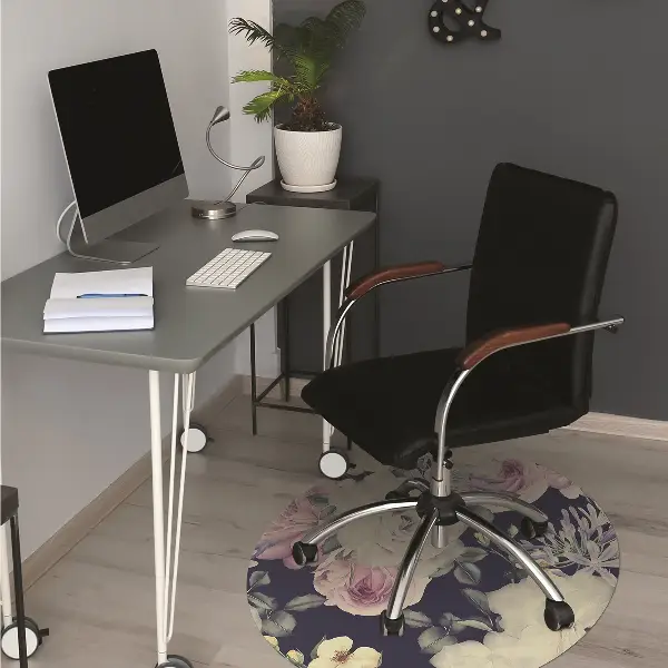 Golvskydd kontorsstol Vita vintage rosor