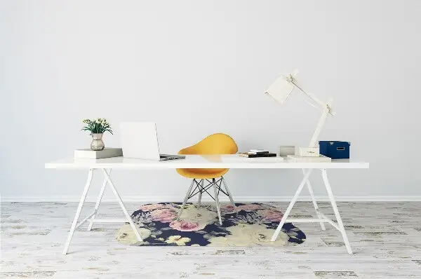 Golvskydd kontorsstol Vita vintage rosor