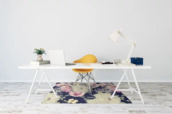 Golvskydd kontorsstol Vita vintage rosor