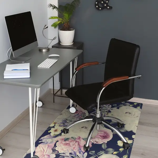 Golvskydd kontorsstol Vita vintage rosor