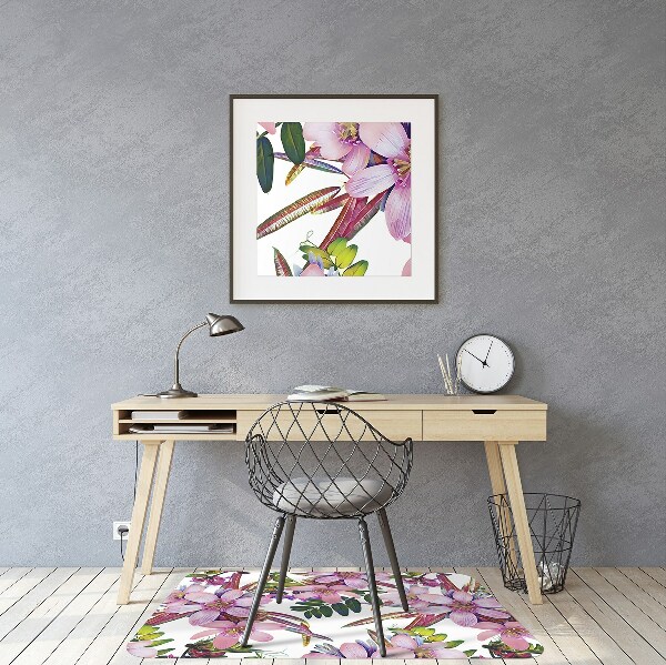 Golvskydd kontorsstol Rosa blommor