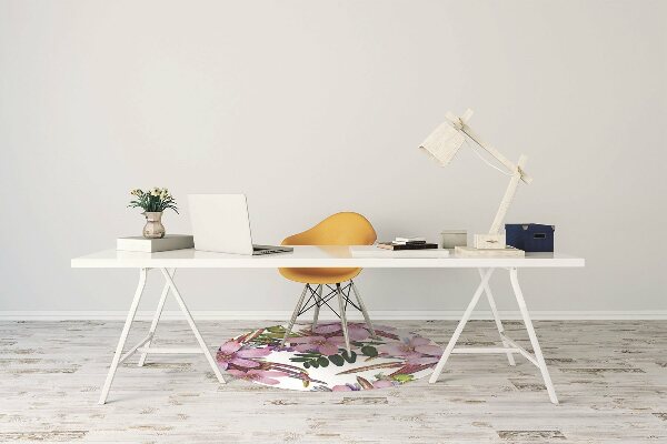 Golvskydd kontorsstol Rosa blommor