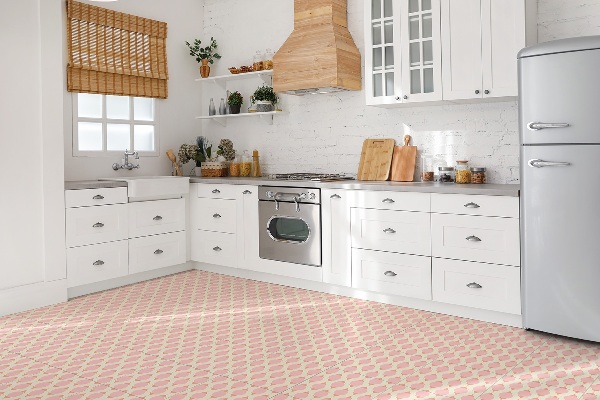 Självhäftande pvc plattor Rosa vintage mönster