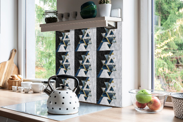 Självhäftande pvc plattor Geometrisk färgglad abstraktion