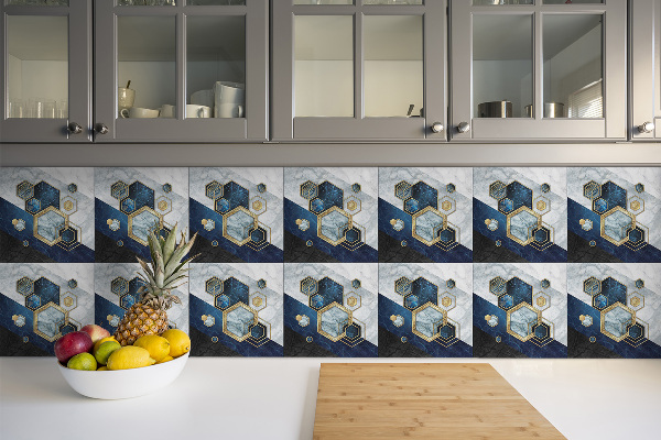 Självhäftande pvc plattor Hexagon abstraktion