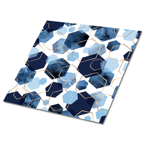Självhäftande pvc plattor Geometrisk blå abstraktion