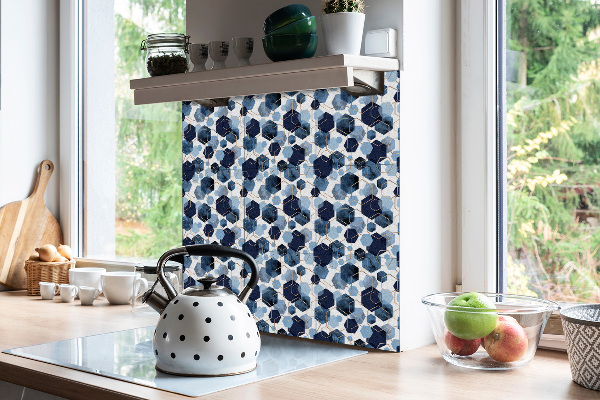 Självhäftande pvc plattor Geometrisk blå abstraktion