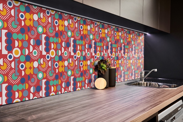 Självhäftande väggpanel Geometriskt vintage mönster