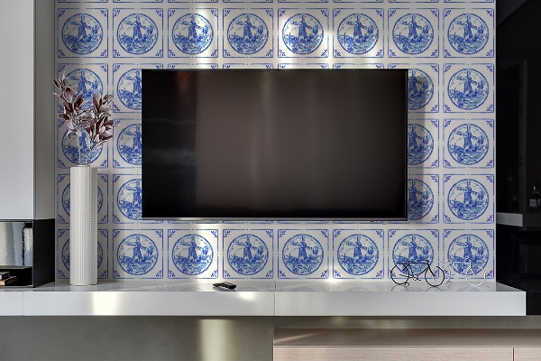 Väggpanel Azulejos stil väderkvarn