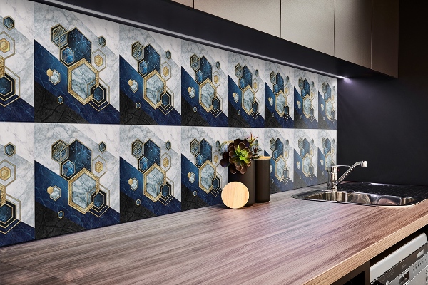 Panel på väggen Hexagon abstraktion
