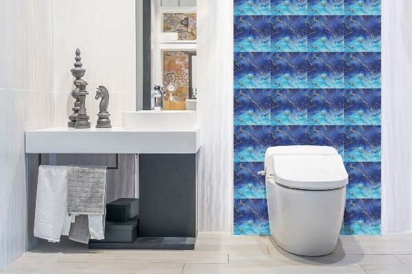 Självhäftande väggpanel Blå marmor