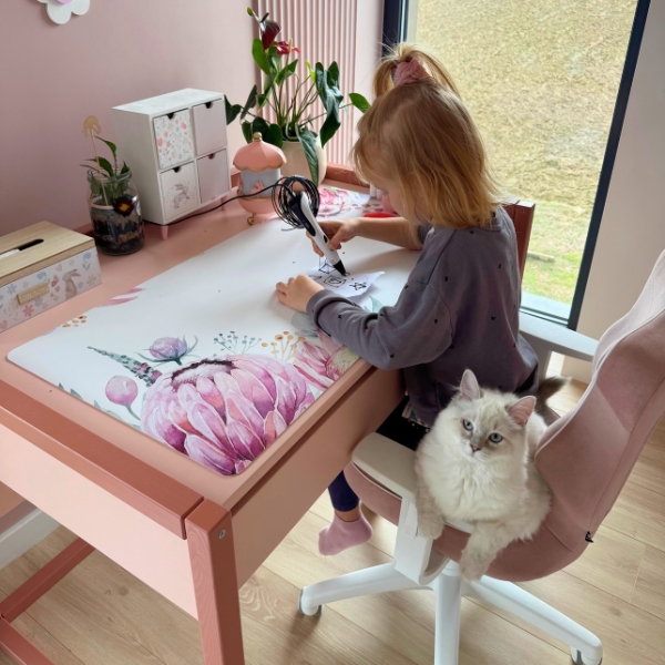 Skrivbordsunderlägg stort Blommig ram